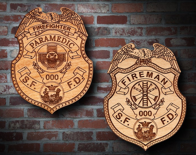 San Francisco FD Badge and Patch Plaques