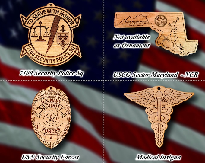 Wooden Misc. Military Patch Ornament 12