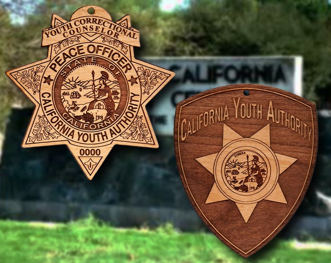 Wooden California Youth Authority Badge or Patch Ornament