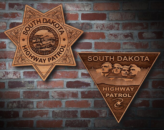 Wooden South Dakota HP Badge or Patch Plaque