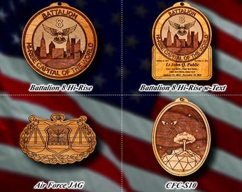 Wooden Misc. Military Patch Ornament #124