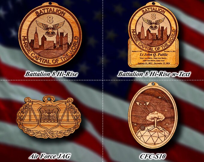 Wooden Misc. Military Patch Ornament #124