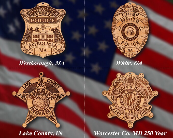Misc. Wooden Badge or Shoulder Patch Ornament 37