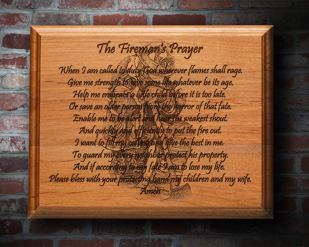 Fireman's Prayer Plaque - Etsy