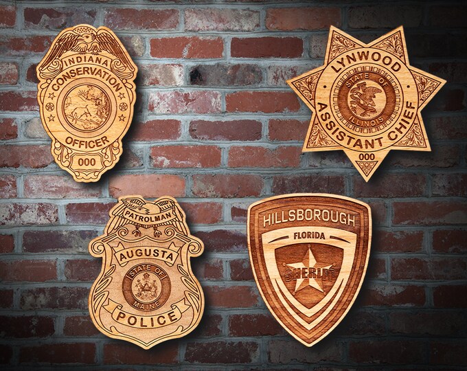 Wooden Miscellaneous  Police Badge or Patch Plaque #56