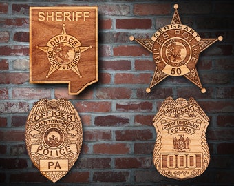 Wooden Miscellaneous  Police Badge or Patch Plaque #48