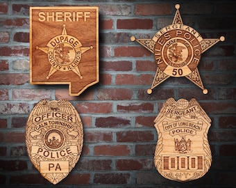 Wooden Miscellaneous  Police Badge or Patch Plaque #48