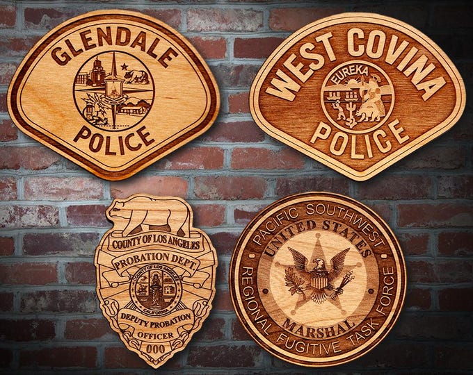 Wooden Miscellaneous Police Badge or Patch Plaque #102