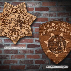 Personalized Wooden California Highway Patrol Badge or Patch Plaque
