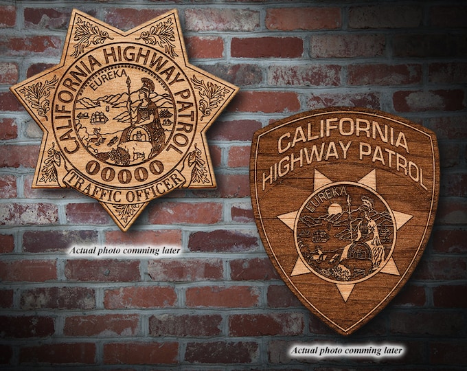 Personalized Wooden California Highway Patrol Badge or Patch Plaque