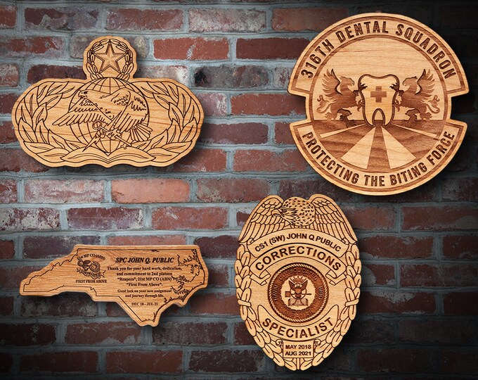 Wooden Misc. Military Patch Plaque 23