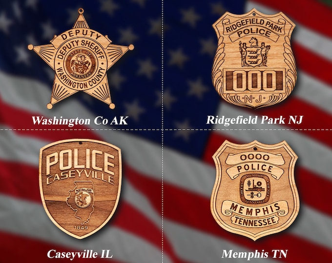 Misc. Wooden Police Badge or Patch Ornament #47