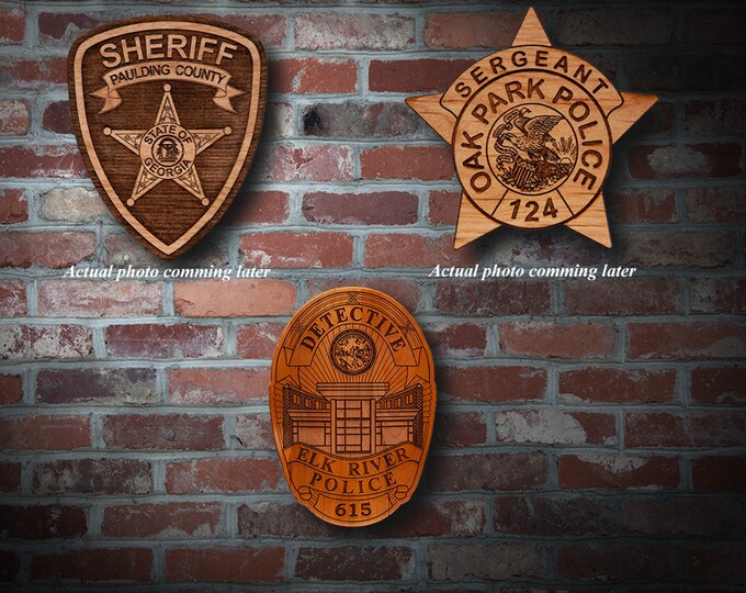 Misc. Wooden Police Badge or Patch Plaque 8