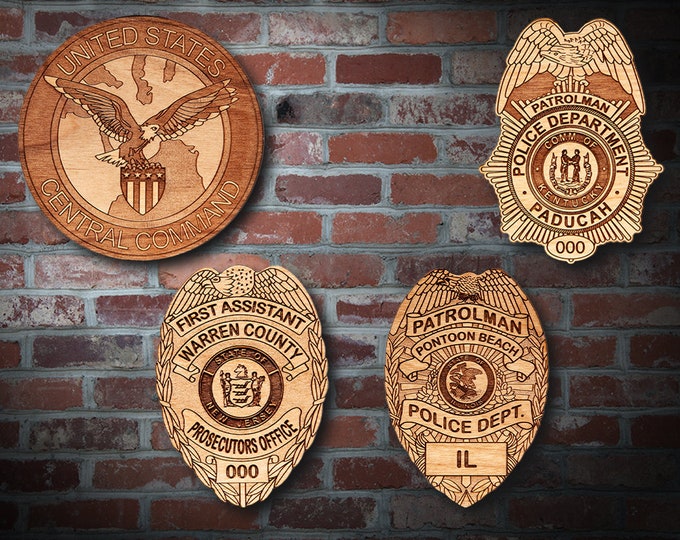 Wooden Miscellaneous  Police Badge or Patch Plaque #61