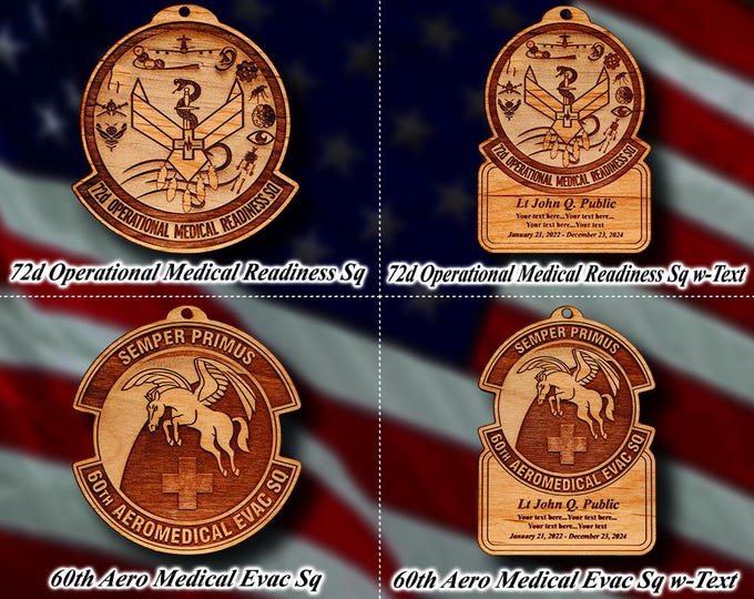 Wooden Misc. Military Patch Ornament #115