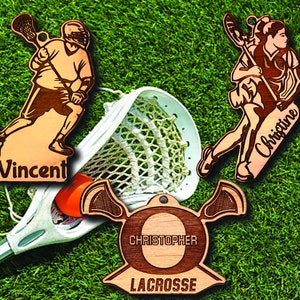 Wooden Lacrosse Ornament male and female