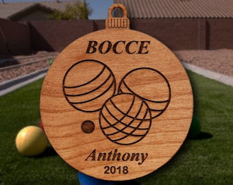 Wooden Bocce Ball Ornament