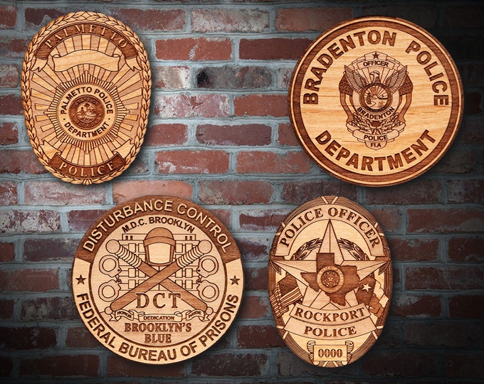 Wooden Miscellaneous  Police Badge or Patch Plaque #40