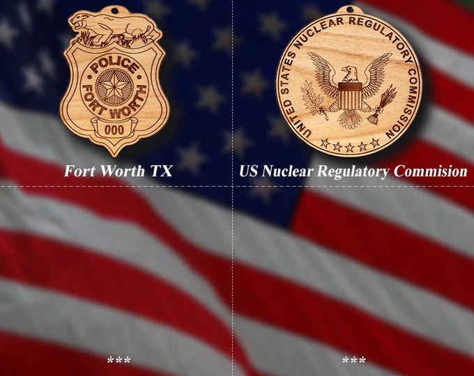 Wooden Miscellaneous Police Badge or Patch Ornaments #117