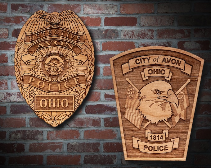 Wooden Avon  Badge or Patch Plaque