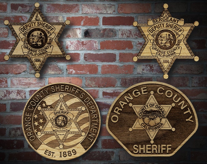Wooden Orange Co CA Badge or Patch Plaque