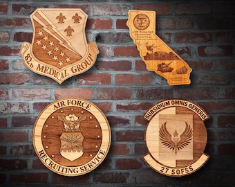 Wooden Misc. Military Patch Plaque 16