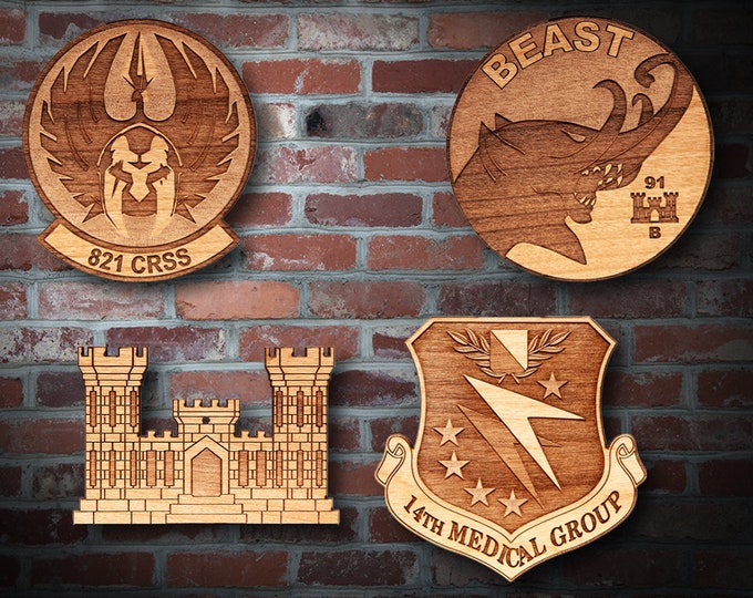 Wooden Misc. Military Patch Plaque 33