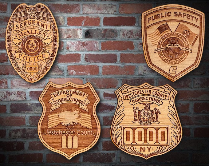 Wooden Miscellaneous Police Badge or Patch Plaque #104