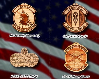 Wooden Misc. Military Patch Ornament 41