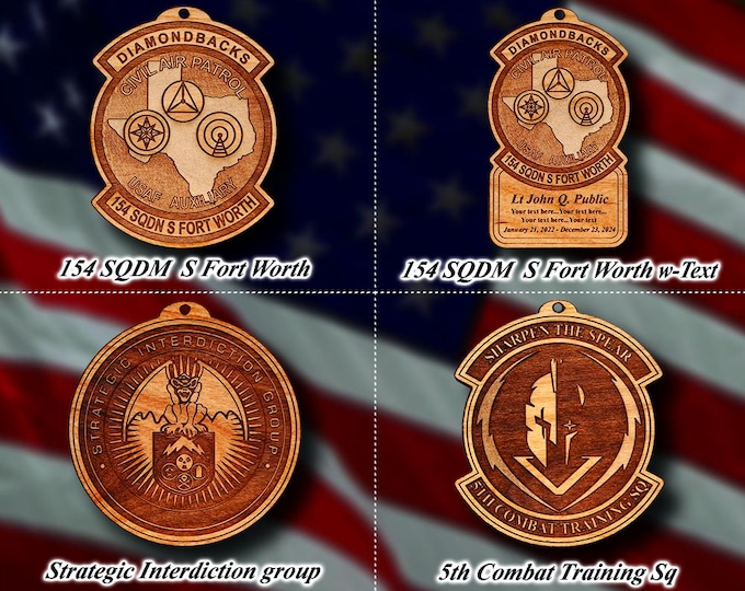 Wooden Misc. Military Patch Ornament #120