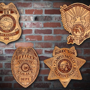 Wooden Miscellaneous Police Badge or Patch Plaque #105