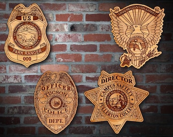 Wooden Miscellaneous Police Badge or Patch Plaque #105