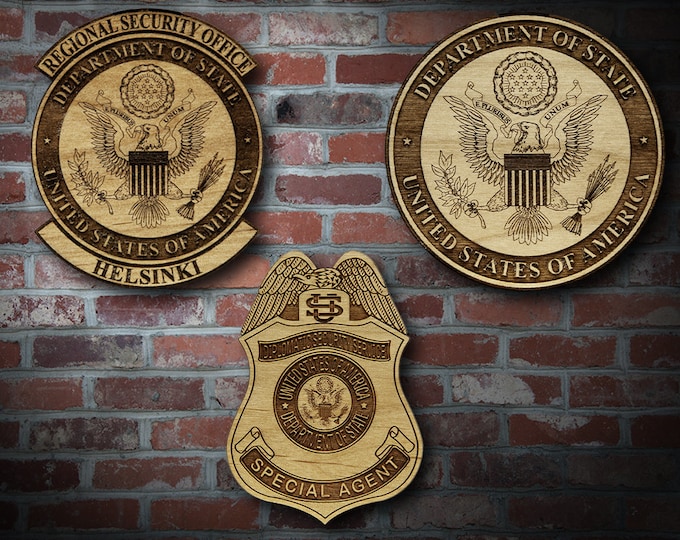 Wooden US State Dept Plaques