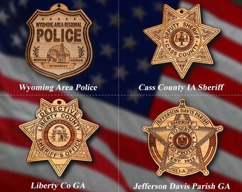 Misc. Wooden Police Badge or Patch Ornament #95