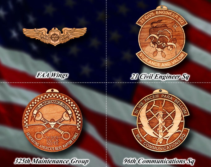Wooden Misc. Military Patch Ornament 30
