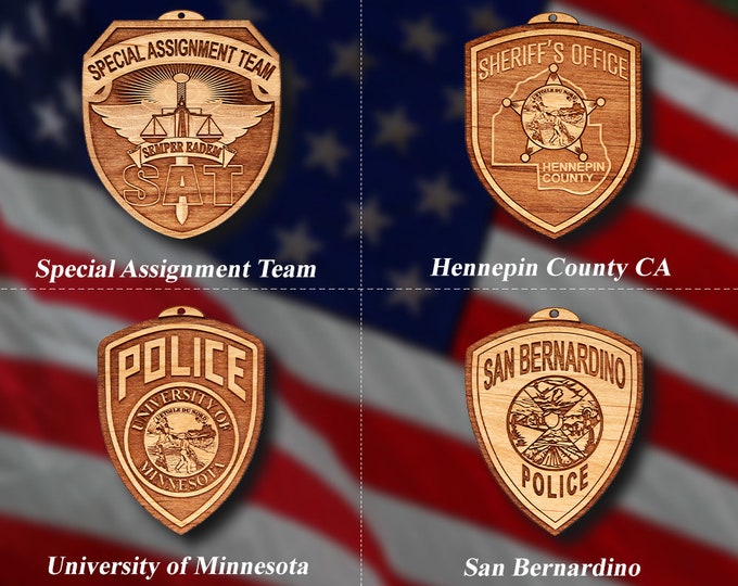 Misc. Wooden Police Badge or Patch Ornament #59