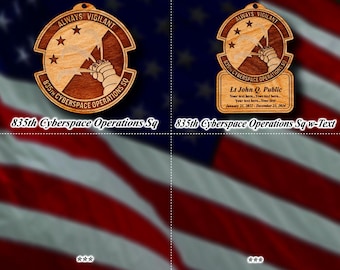 Wooden Misc. Military Patch Ornament #118