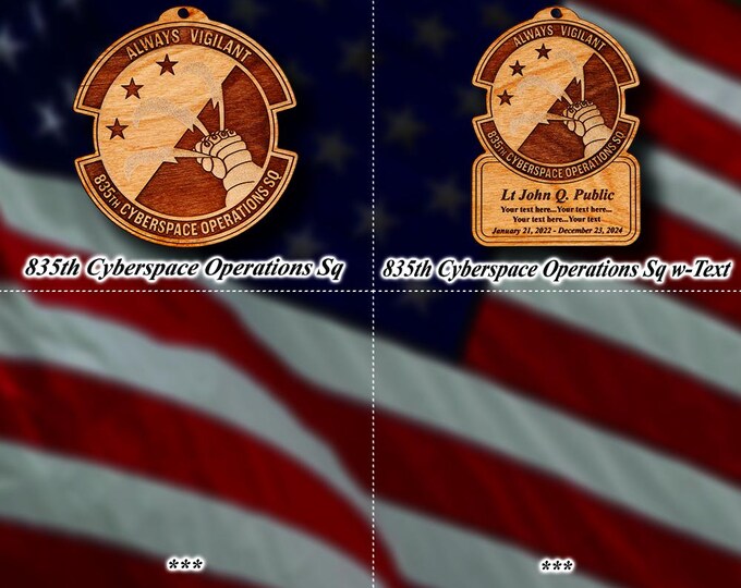 Wooden Misc. Military Patch Ornament #118