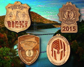 Westchester Co NY Police Badge and Patch Ornament