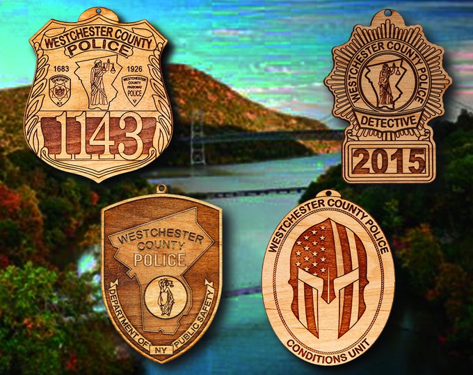 Westchester Co NY Police Badge and Patch Ornament