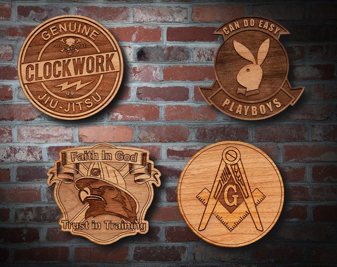 Misc Wooden Badges or Patch Plaques 2