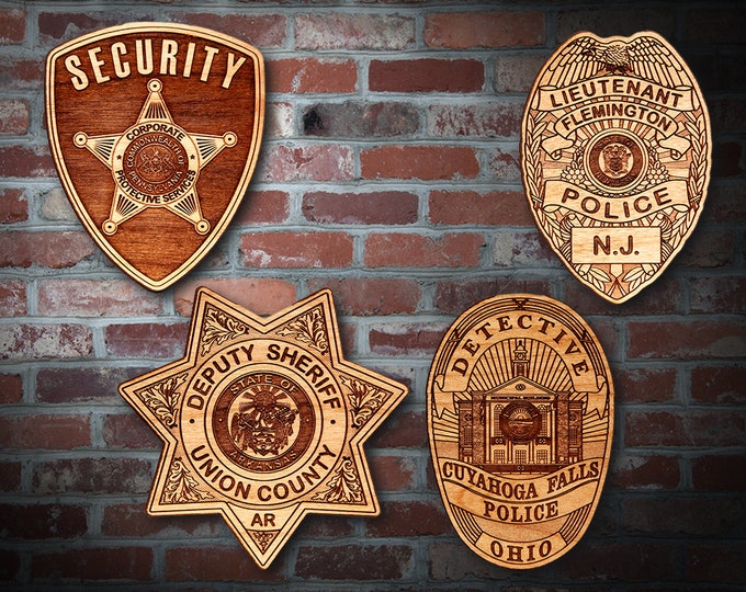 Wooden Miscellaneous Police Badge or Patch Plaque #88