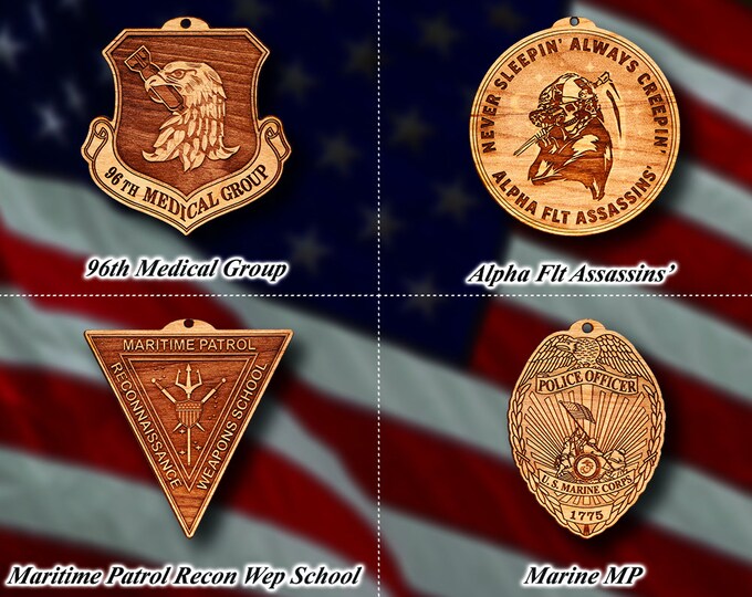 Wooden Misc. Military Patch Ornament 40