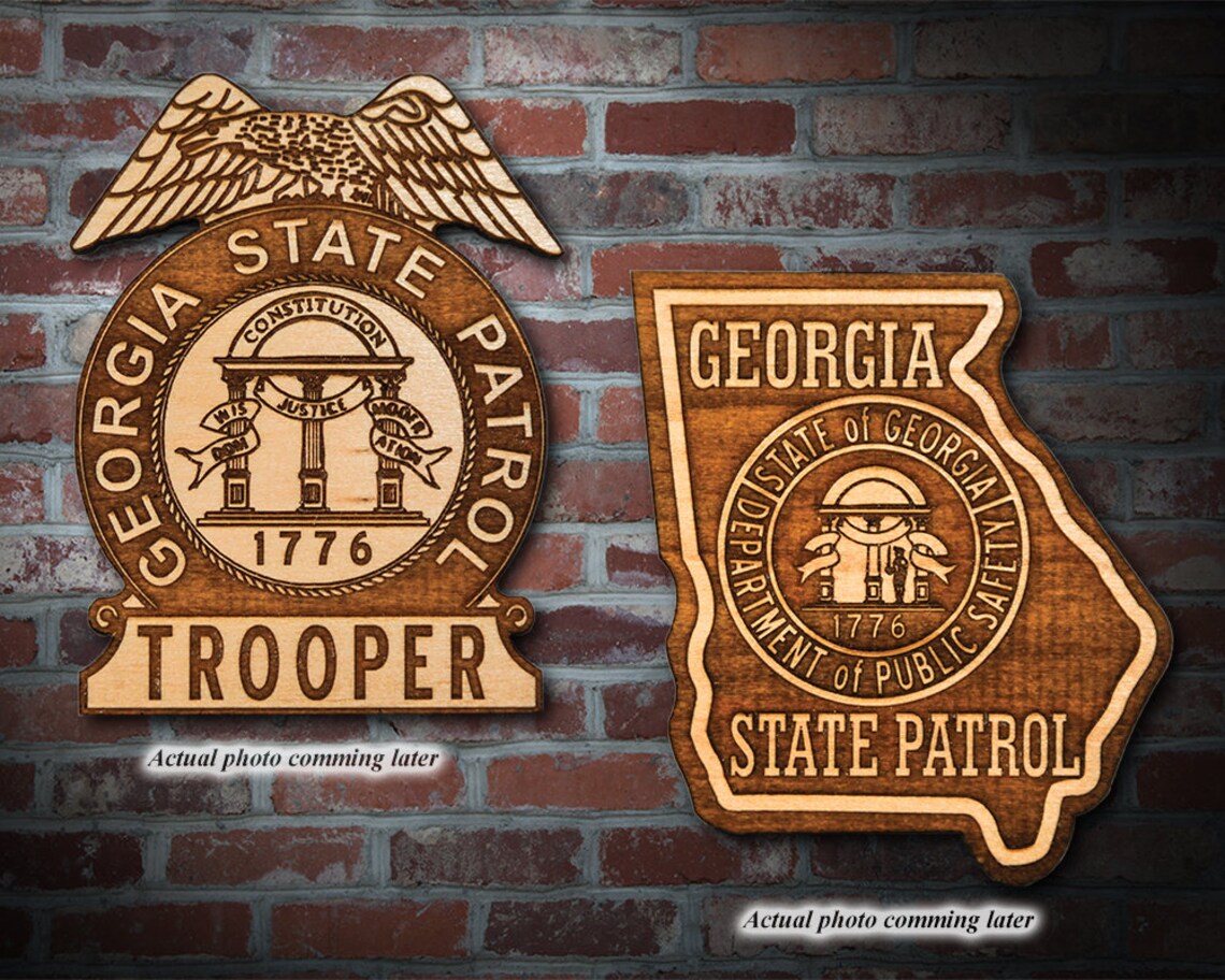 Personalized Wooden State Patrol Badge or Patch Plaque Etsy