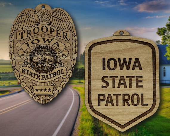 Wooden Iowa SP Badge or Shoulder Patch Ornament - Etsy