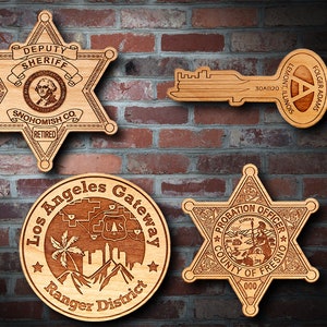 Wooden Miscellaneous Police Badge or Patch Plaque #80