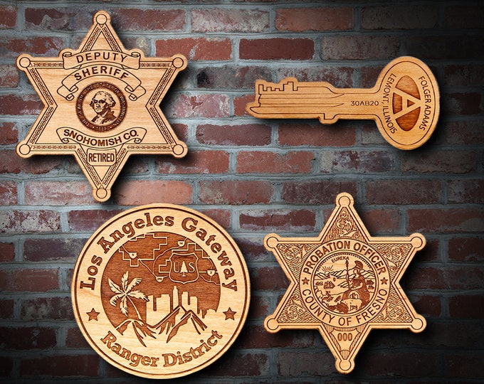 Wooden Miscellaneous Police Badge or Patch Plaque #80