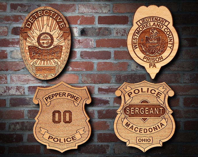 Wooden Miscellaneous Police Badge or Patch Plaque #71