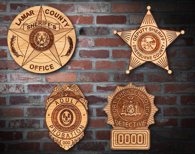 Wooden Miscellaneous  Police Badge or Patch Plaque #42