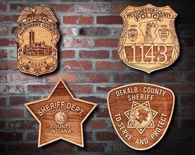 Wooden Miscellaneous Police Badge or Patch Plaque #69